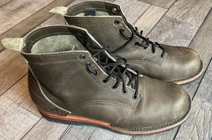 ORIGIN BOOTS Mens Size 10.5 Grayish Brown Waxed Leather Work Boots USA *PRIMO* - Picture 1 of 11