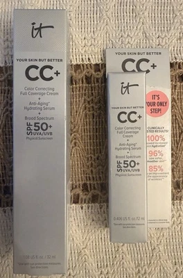 It Cosmetics SPF 50 CC+ Color Correcting Full Coverage Cream Light Both NEW - Image 1 of 4