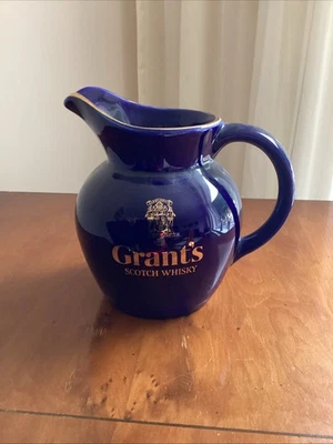 Pub Jug In Blue And Gold Advertising Grants Scotch Whisky - Image 1 of 3