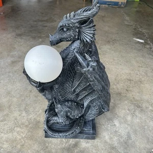 Rare Mystical Creations Large 19" Sitting Dragon Lamp Statue - Picture 1 of 10
