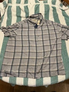 Tommy Bahama Short Sleeve Gray Button Down Shirt 3XL New #0490 - Picture 1 of 7