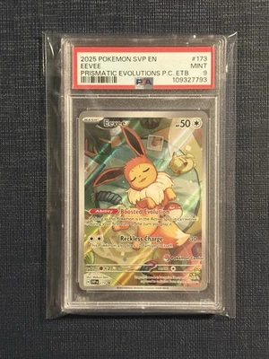 Pokemon Center Eevee Stamped 173 SV Prismatic Evolutions Promo PSA 9 - Image 1 of 2