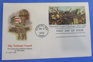 FDC 1987 FLEETWOOD CACHET POSTAL CARD "NATIONAL GUARD POSTED BOSTON, MA - Picture 1 of 4