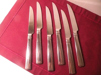 6 Reed & Barton REGENT Heritage Mint Edelstahl Steakmesser Messer 9" - Bild 1 von 4