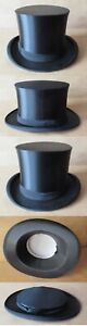 ANTIQUE OLD GERMAN MARKED SILK COLAPSIBLE OPERA TOP HAT GIBUS / SIZE 57-58