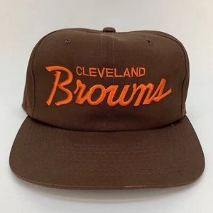 Cleveland Browns Script Snapback Hat The Twill Brown Vtg Sports Specialties(H7) - Picture 1 of 16