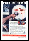 1934 Eveready Extra Long Life Flashlight Batteries With Date Line Color Print Ad