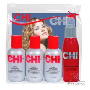 CHI 5-tlg ReiseSET Infra Shampoo + Treatment + Silk Infusion + Iron Guard Spray  - Bild 1 von 2