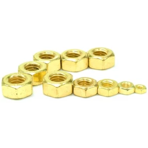 M2 M2.5-M5 Hexagon Full Nuts Hex Lock Nut Titanium Plated Gold for Screws Bolts - Picture 1 of 4