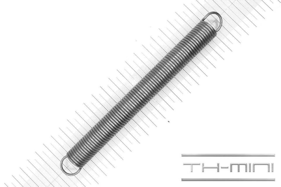 GUTEKUNST FEDERN Zug-Feder 2mm Haken Öse 18x180mm 12,8kg Spiral Edel-stahl rostfrei Metall