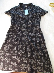 Neu mit Etikett!! A New Day Shirt Kleid Damen schwarz weiß Face Print Kurzarm Gr. M - Bild 1 von 18