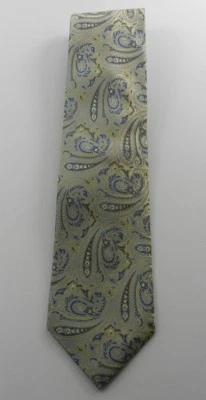 Corbata para hombre Birmania Bibas 59" beige azul cachemira seda carrera informal Foto 1 de 2