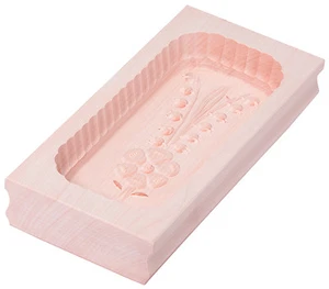 Butterform eckig Buttermodel aus Ahornholz für 500 g Butter Motiv: Blumenstrauß - Bild 1 von 4
