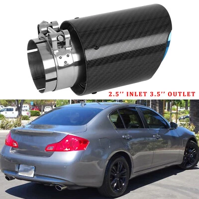 Punta de escape silenciador de fibra de carbono para Infiniti G25 G35 G37 G20 2,5" adentro 3,5" Foto 1 de 4