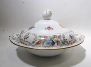 Cazuela de arte Schumann China Dresdner remate de rosa flores de Dresde emperatriz de colección - Imagen 1 de 7