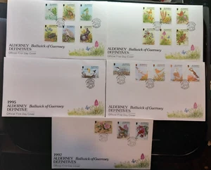 GB Alderney 1994 Commemorative Stamps~Flora Fauna (21)~5 FDC Set~UK - Picture 1 of 1