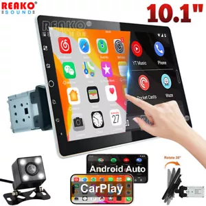 Carplay 10.1" Car Stereo Radio Bluetooth Single 1Din Rotatable Touch Screen MP5 - Picture 1 of 16