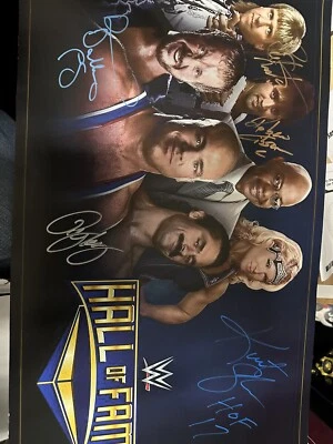 WWE WWF Wrestling Hall of Fame Signed Poster - Angle, Long, Rock n roll, DDP - Image 1 of 4