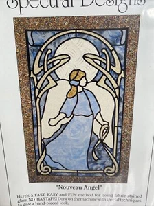 Spectral Designs #703 NOUVEAU ENGEL Stoff Buntglas Muster OHNE BIAS Band - Bild 1 von 4