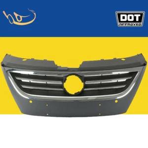 Fit 09-12 VW Volkswagen Passat CC Front Bumper Upper Grille Black w/Chrome Trim - Picture 1 of 8