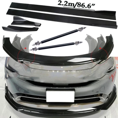 For Toyota Prius 2011-22 Front Bumper Lip Spoiler Side Skirts Rear Glossy Black Foto 1 de 4
