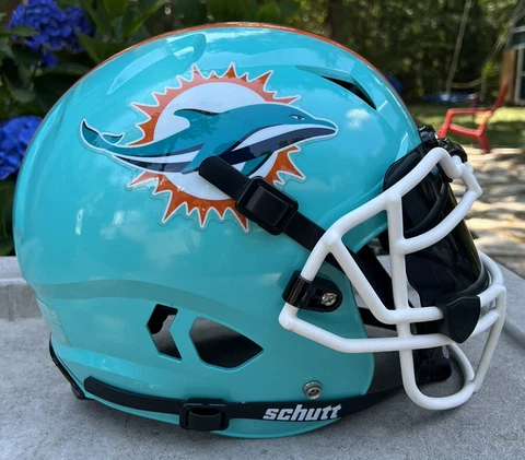 Miami Dolphins Custom Full Size Authentic Schutt Vengeance Football Helmet !! Cover