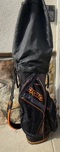Ogio Cirrus Cart Bag Black Orange 14 Dividers Way With Rain Cover Used Rare - Picture 1 of 14