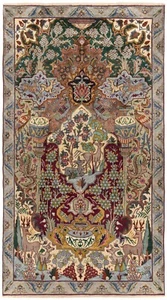 Kashmar Alfombra Persa Hecha A Mano 193x108 cm - Fina, Oriental, Alfombra, Beige - Imagen 1 de 12