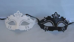 Matching Couples His & Hers Black & White Venetian Party Masquerade Masks NEW - Picture 1 of 3