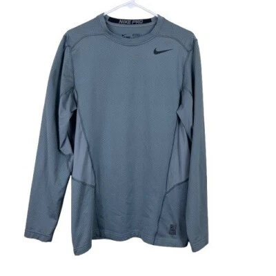 Nike ProCombat Gray Fitted Hyperwarm Dri-Fit Compression Shirt Size Large - Image 1 of 4