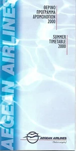 Airline Timetable - Aegean - Summer 2000 - RJ 100 Flight Attendant images - Picture 1 of 1