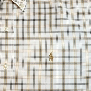 Polo Ralph Lauren CoolMax Performance Oxford Shirt Men's Med White/Khaki C6 - Picture 1 of 11
