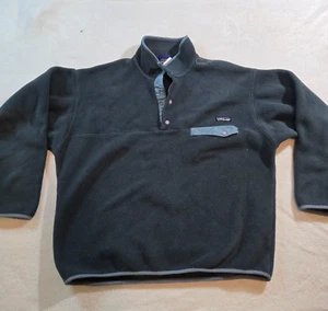 Pullover polar Patagonia Synchilla Snap-T color negro grande - Imagen 1 de 12