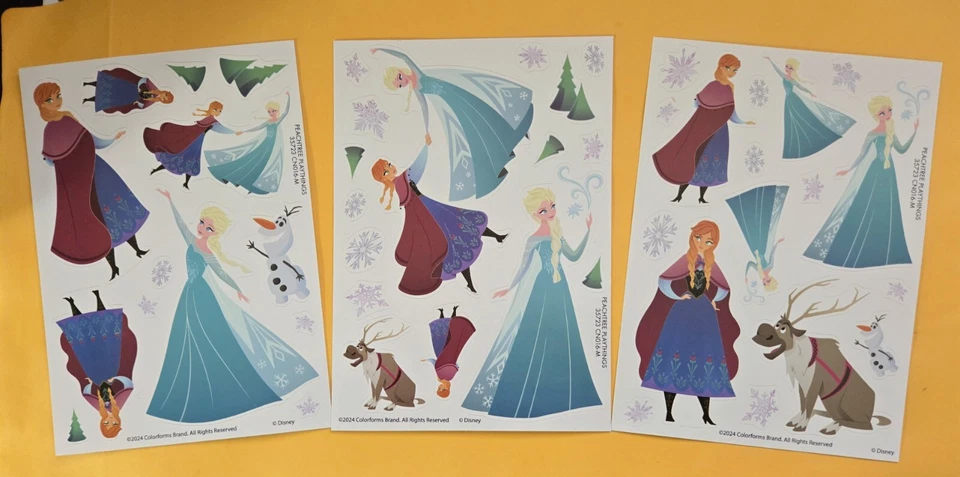 Disney Princess Frozen Sticker Sheet. Lot Of 3 - Image 1 of 1