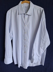 Charles Tyrwhitt Mens 18/37 Slim Fit Button Dress Shirt White Blue Pink Stripe - Picture 1 of 10