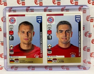 Philipp Lahm - Holger Badstuber - 2015 Panini FIFA 365 Sticker BAYERN #464 #465 - Picture 1 of 2
