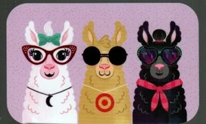 Target Trio of Llamas in Glasses Black White Yellow 2018 Gift Card 790-01-2591 - Picture 1 of 1