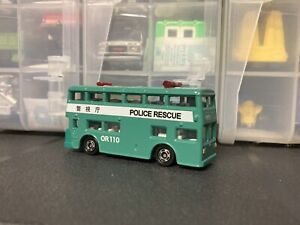 Tomica London Double Decker Police Bus Japan Green Mint Loose HTF U.S. Seller!