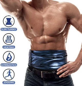 Men's Sauna Heat Trapping Sweat Shaper Weight Loss Waist Trainer Trimmer Belt US - Picture 1 of 15