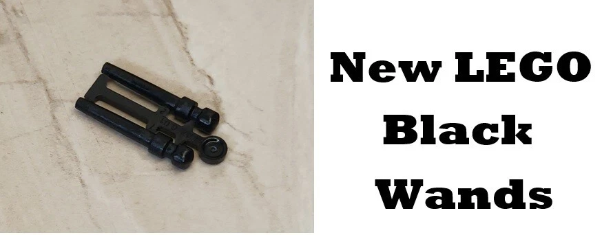 New LEGO Harry Potter BLACK Wands Lot of 2 Evil Wizard Dark Witch Chopstick Cane - Image 1 of 1