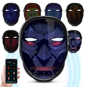 LED Maske Scary Halloween Kids/Men/Women Bluetooth App Purge Tanzmaske Party - Bild 1 von 13