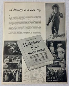 1939 movie ad ~ Mickey Rooney HUCKLEBERRY FINN ~ Message To A Bad Boy - Picture 1 of 1