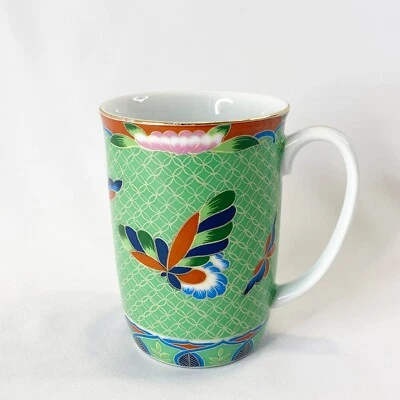 Taza mariposa porcelana verde vintage 1981 Takahashi Cloisonne decorada a mano 4" Foto 1 de 4