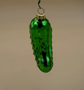 3" Blown Glass Pickle Christmas Ornament - Picture 1 of 2