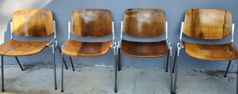 4 Mid Century Modern Italian DSC 106 Chairs by Giancarlo Piretti for Castelli Cover