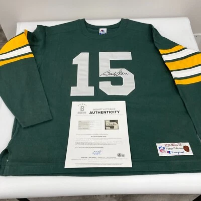 Camiseta deportiva Beckett firmada por Bart Starr auténtica campeona modelo de juego de los Green Bay Packers Foto 1 de 4