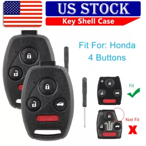 2 Remote Key Fob Shell Case Cover For 2009 2010 2011 2012 2013 2014 Honda Pilot - Picture 1 of 11