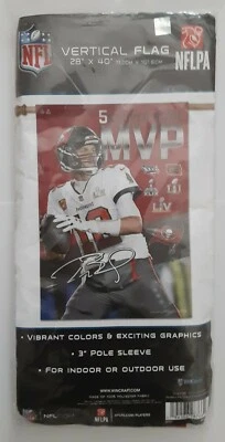 Retirado Tom Brady Autografiado Tampa Bay Buccaneers Super Bowl LV Bandera 28x40  Foto 1 de 4