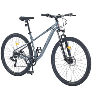 29'' 8 Speed Grey Mountain Bike for Boys & Girls, Front Suspension, Steel Frame - Picture 1 of 6