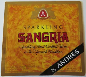 ANDRES Sparkling SANGRIA LABEL Cocktail Wine Calgary AB Canada 4-1/4" - Picture 1 of 1